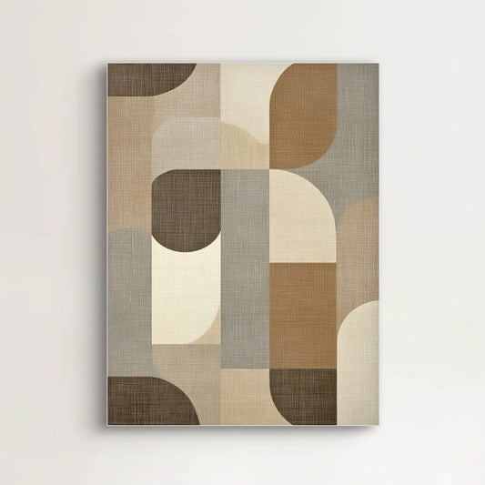 Close-up van geometrische vormen en textuur in aardekleuren