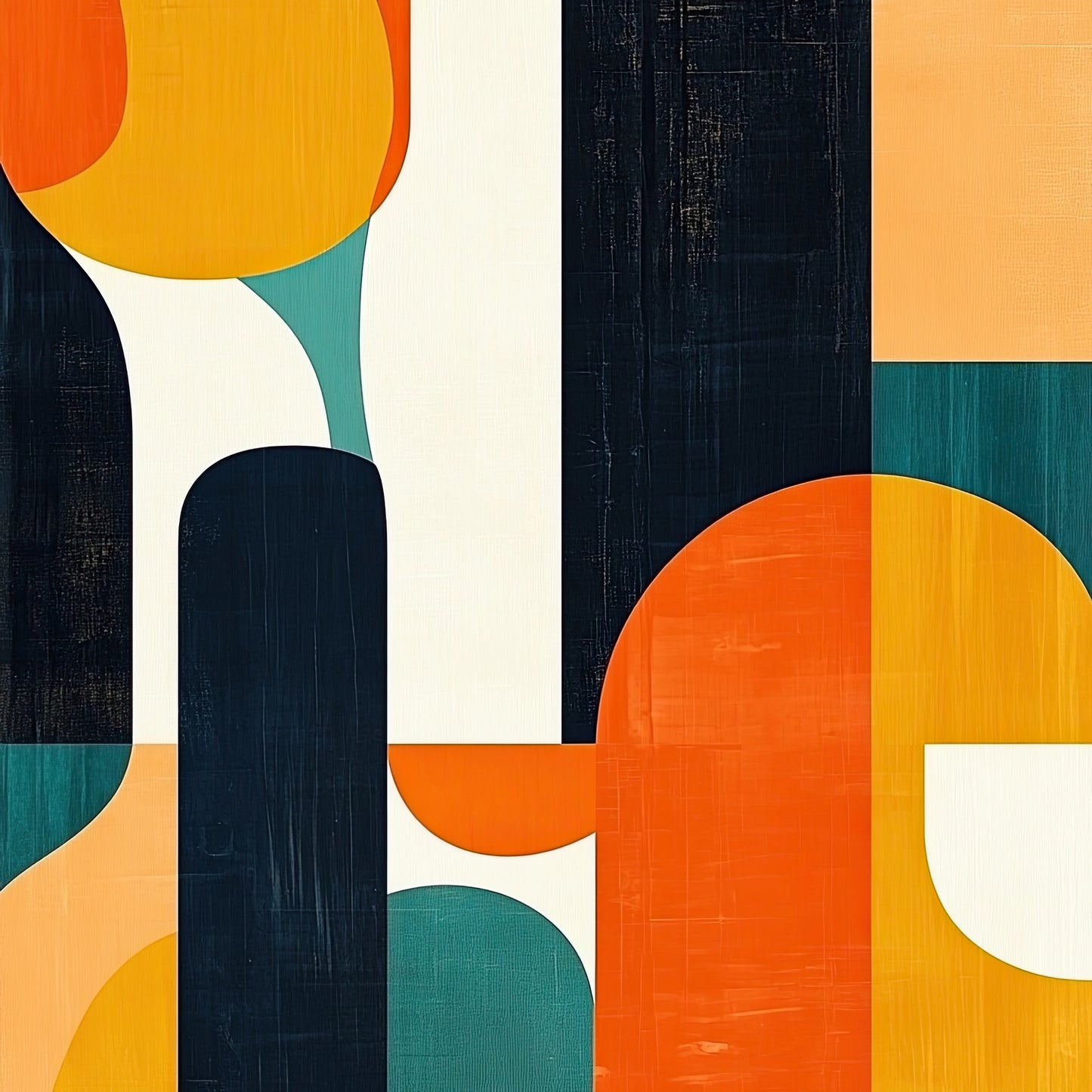 Volledige afbeelding van kleurrijke wandkunst met grafische bloemenstructuur in moderne stijl