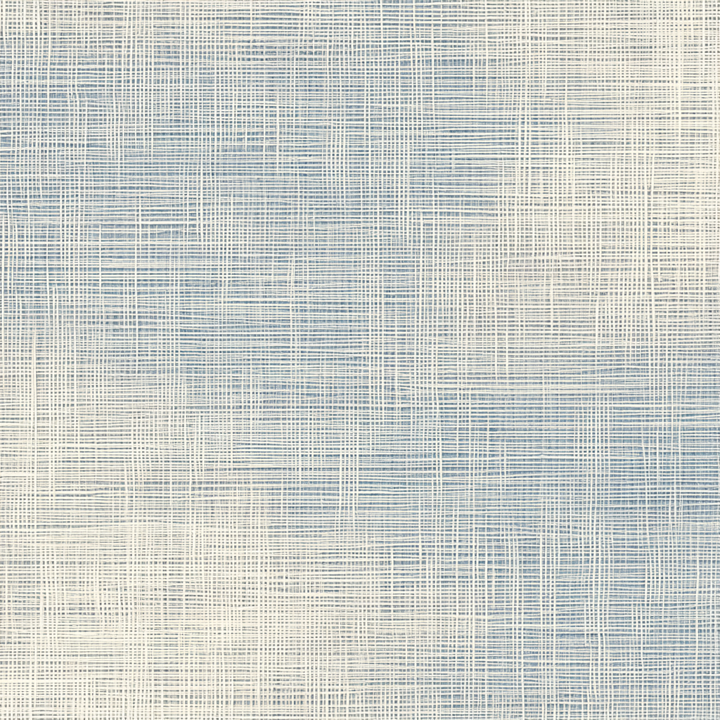 Minimalistisch kunstwerk met kruislijnen in luchtige blauwwitte tonen