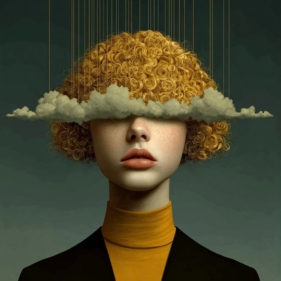 Volledige weergave van Nebel, portretkunst met wolk en mysterieuze sfeer