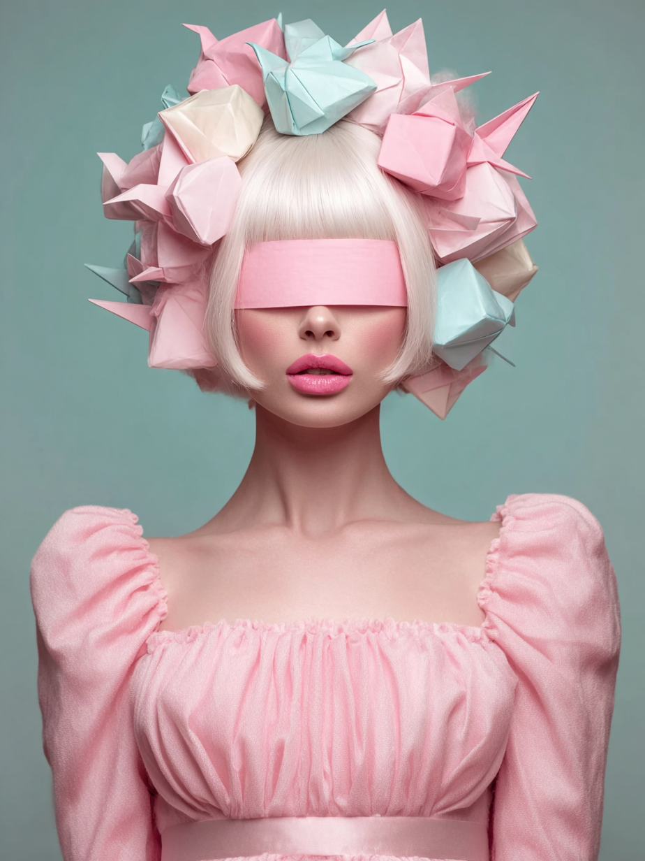 Volledige weergave van Rozemarijn, modern portret met pastelkleuren en dromerige uitstraling