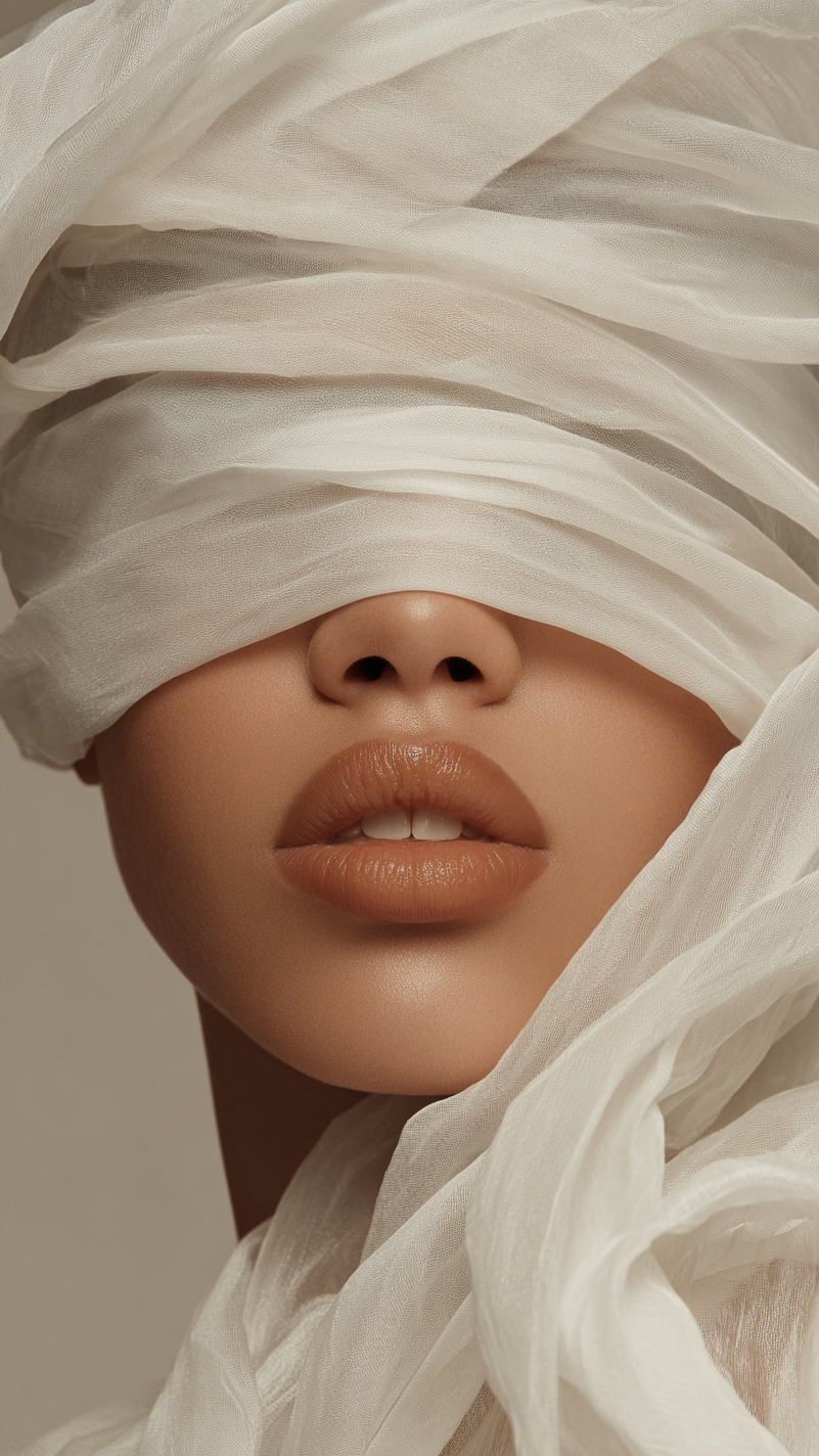 Volledige weergave van Veiled Whisper met zachte stoffen en serene beigetinten