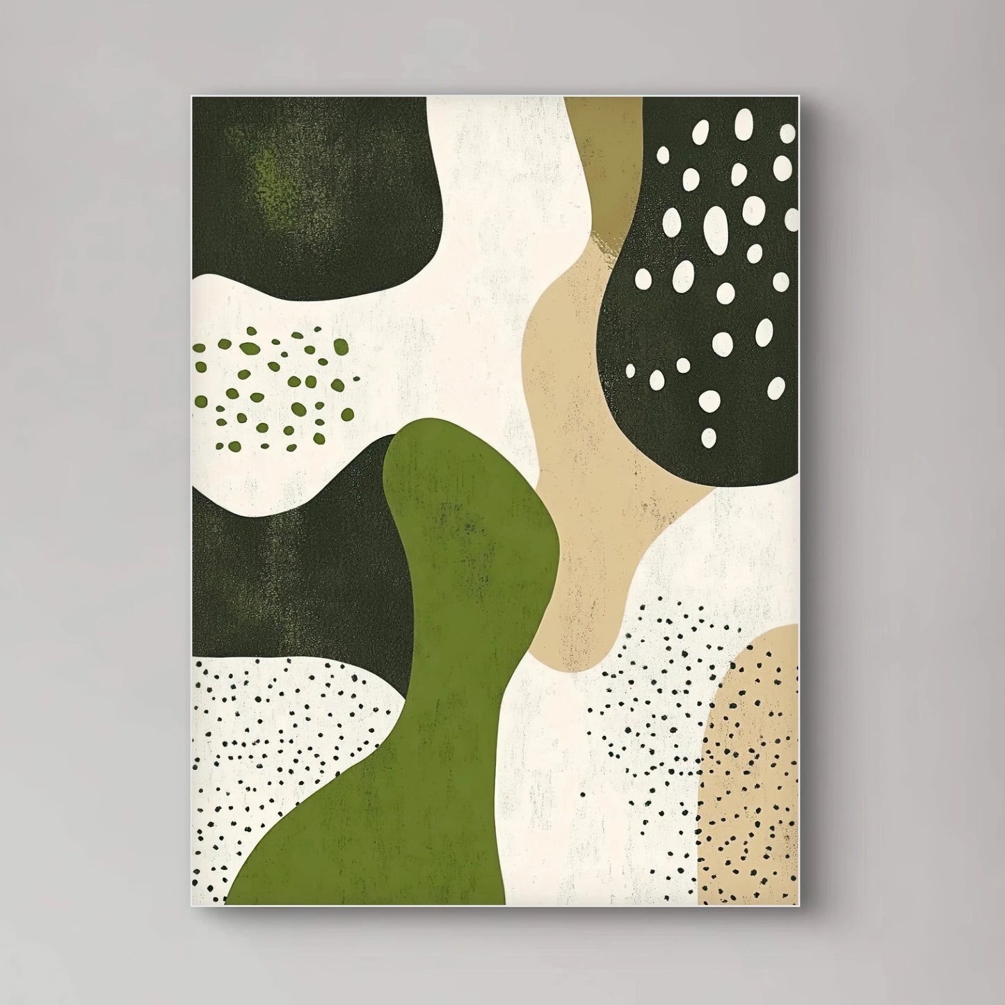 Detail van abstracte kunst met natuurlijke kleuren en vloeiende structuren op luxe textieldoek