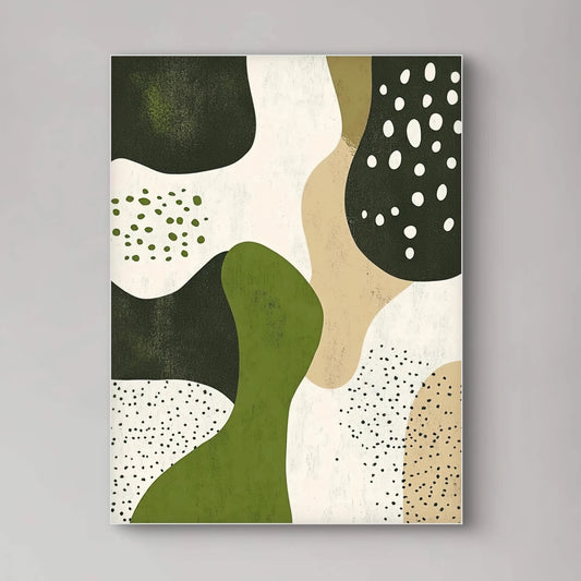 Detail van abstracte kunst met natuurlijke kleuren en vloeiende structuren op luxe textieldoek