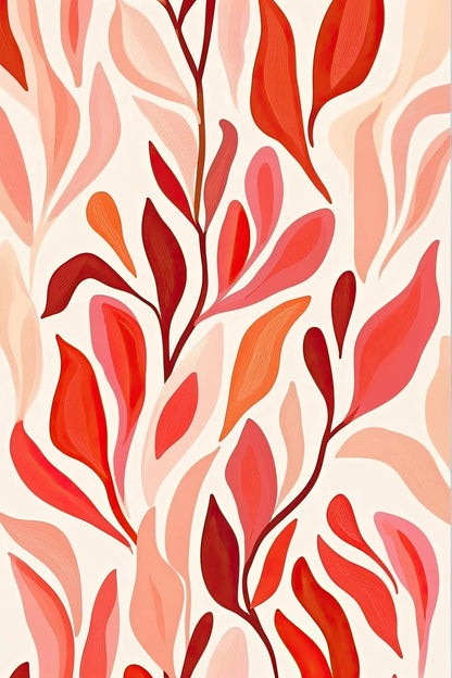 Volledige weergave van kleurrijke wandkunst in bloeiende vormen en zachte tinten
