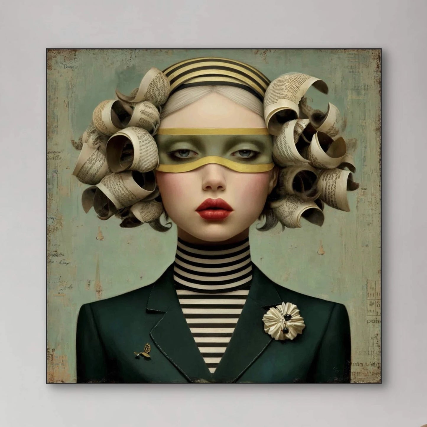 Detail van Elaris wandkunst met papieren krullen en zachte lichtreflecties
