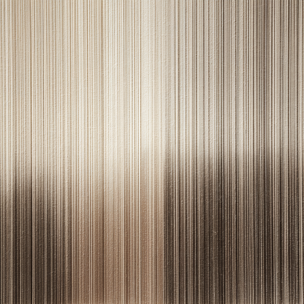 Abstract schilderij in warme brons en zand tinten met vloeiende verticale lijnen en subtiele gloed
