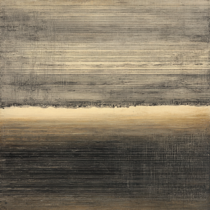 Volledig kunstwerk Lijn van Horizon met abstracte gouden strook op donkere achtergrond 
