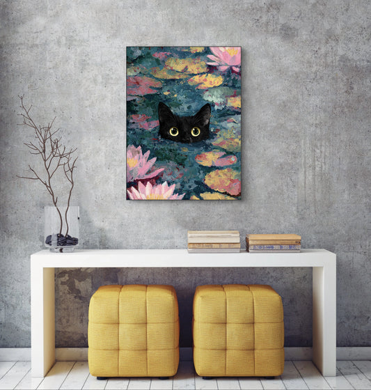 Mock-up van Lotusogen boven een witte tafel met gele krukjes  
