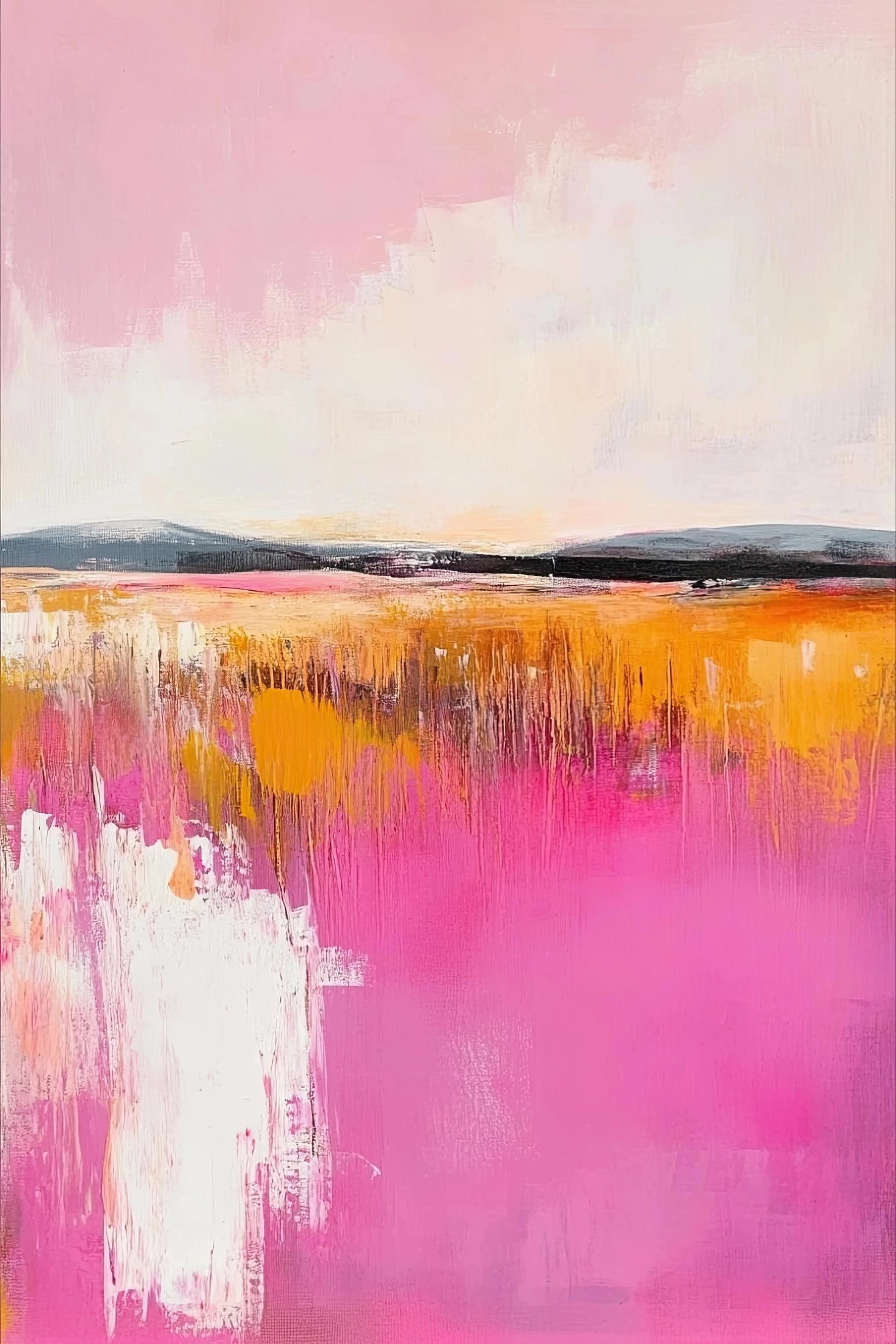 Abstract schilderij met ritmische vlakverdeling in moderne kleuren
