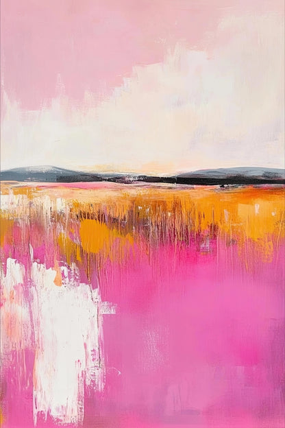 Abstract schilderij met ritmische vlakverdeling in moderne kleuren
