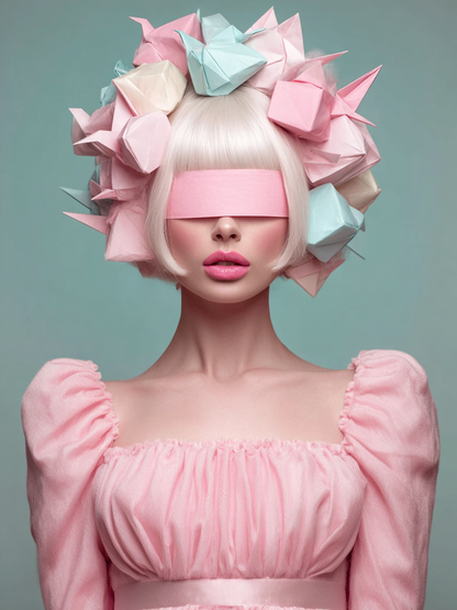 Volledige weergave van Rozemarijn, modern portret met pastelkleuren en dromerige uitstraling
