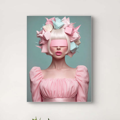 Detail van Rozemarijn wandkunst met roze tinten en verfijnde structuur
