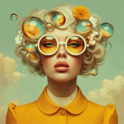 Volledige weergave van Solea, portretkunst met warme tinten en dromerige sfeer
