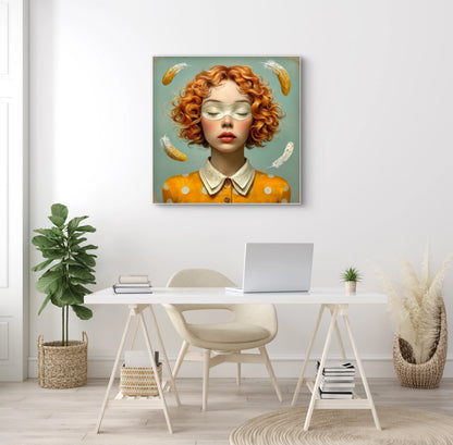 Vederlicht wandkunst in licht interieur met zachte kleuren en natuurlijke sfeer
