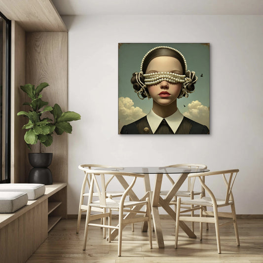 Veloria wandkunst in modern interieur met klassieke sfeer en zachte tinten
