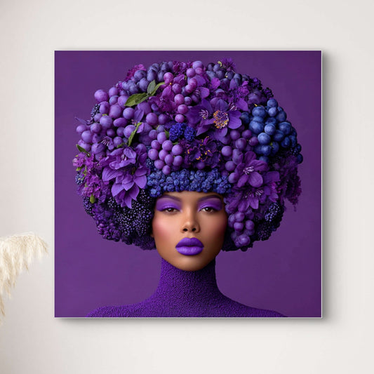 Detail van Violetta wandkunst met levendige paarse tinten en verfijnde structuur
