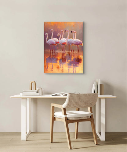 Mock-up van Zonnegloed boven een bureau met houten stoel en boeken  
