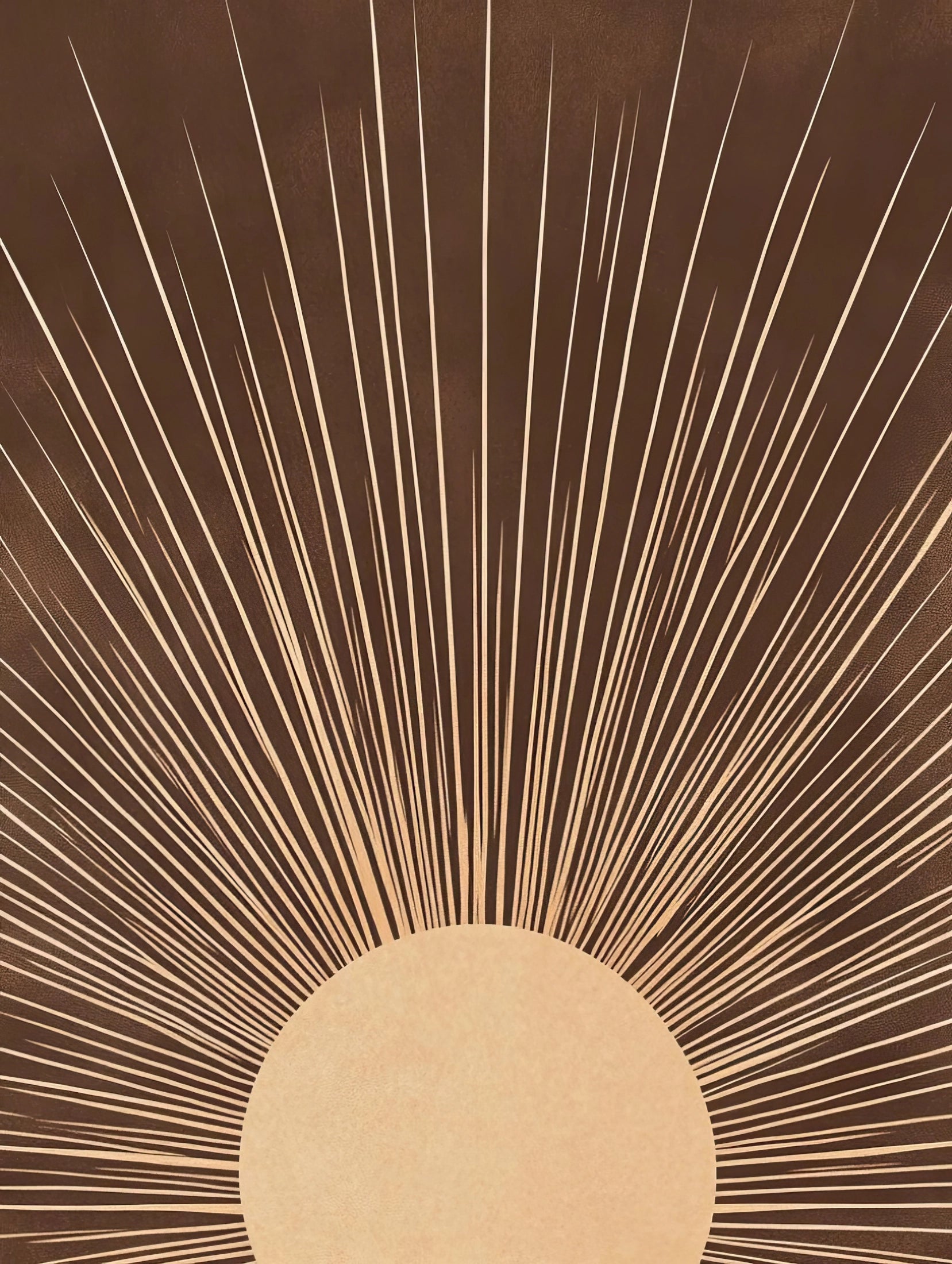 Minimalistisch zonontwerp met strakke gouden lijnen op donkere achtergrond in symmetrische compositie
